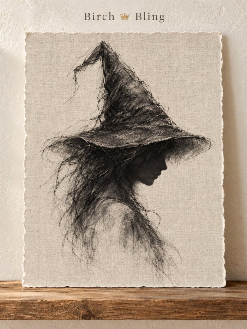NEW Witch Portrait Wall Art Halloween Gothic Cottage Decor 8x10" Physical Print